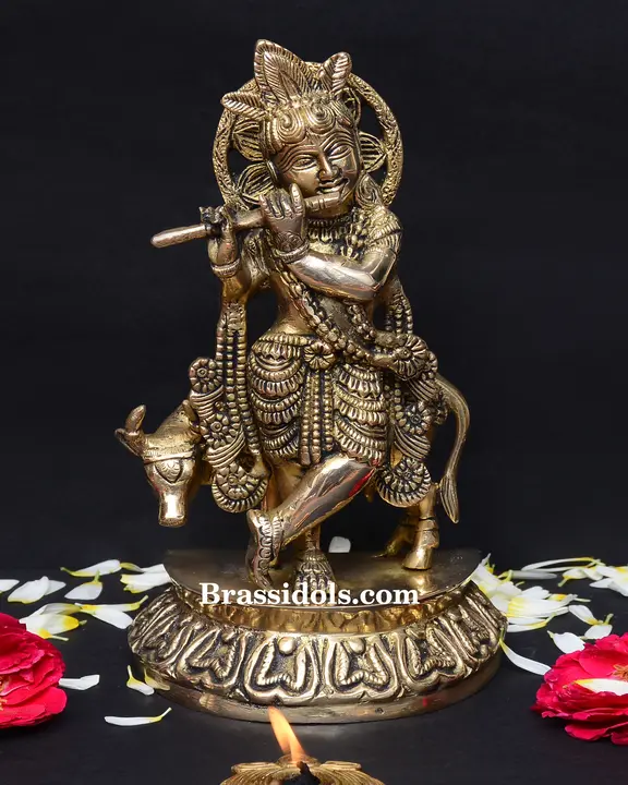 Round Base Cow Krishna - image 1