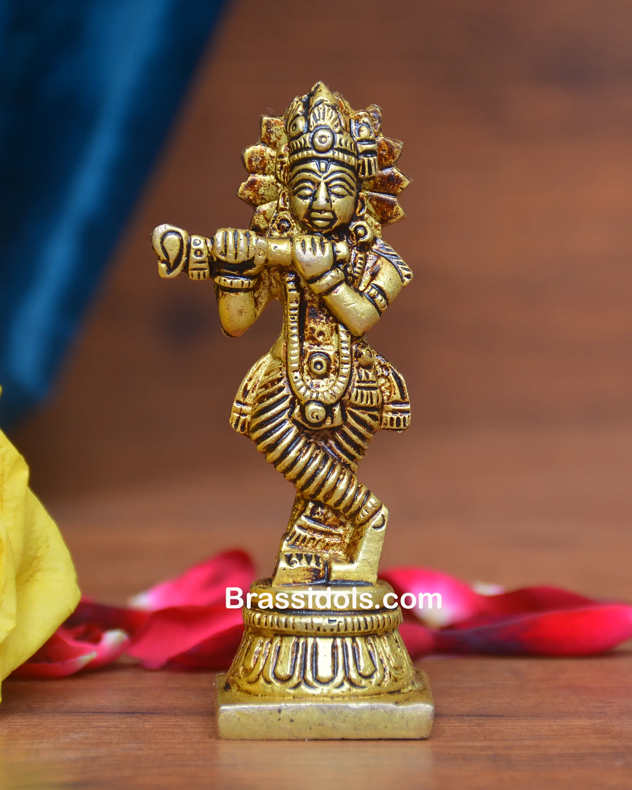 BRASS STANDING KRISHNA - image 1