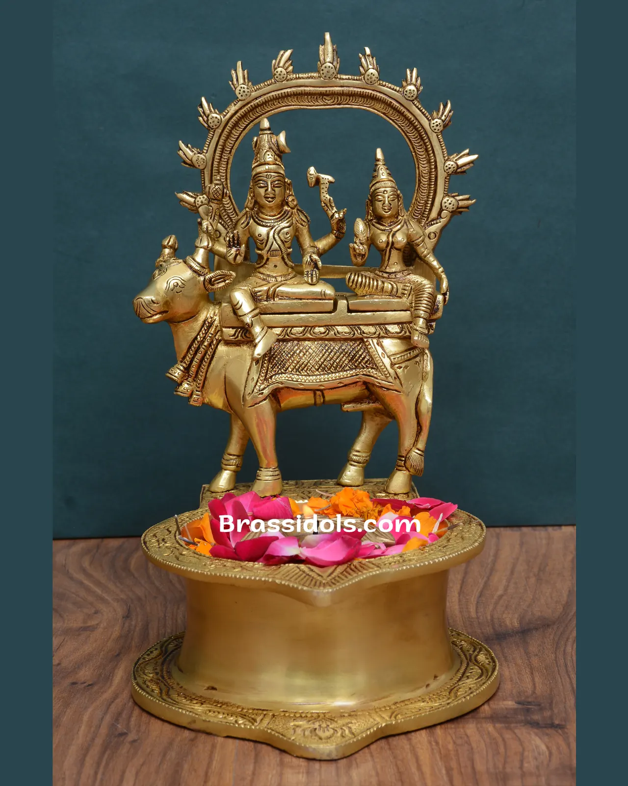 Divine Sivan Parvathi Brass Deppam - 10 Inches - image 1