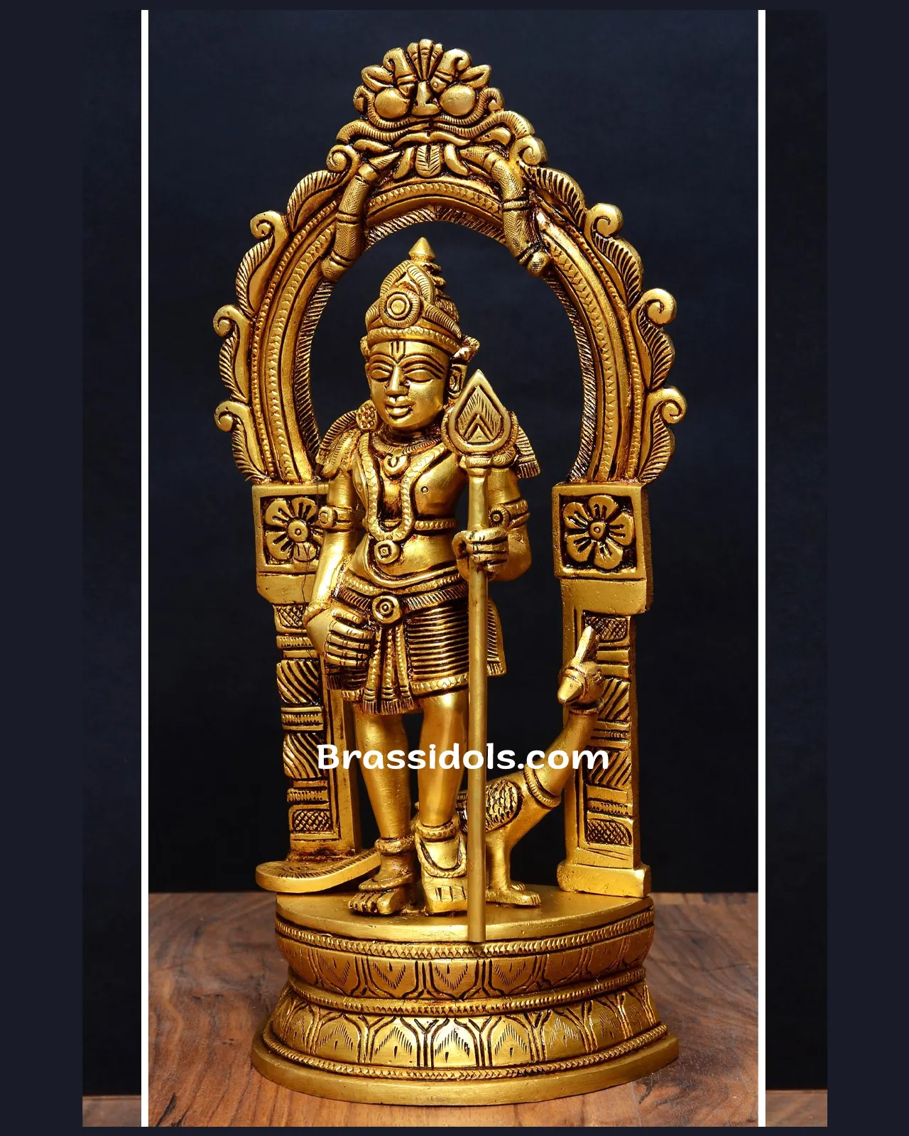 Holy Vel Murugan with Mayil Brass Idols - 12 Inches - image 2