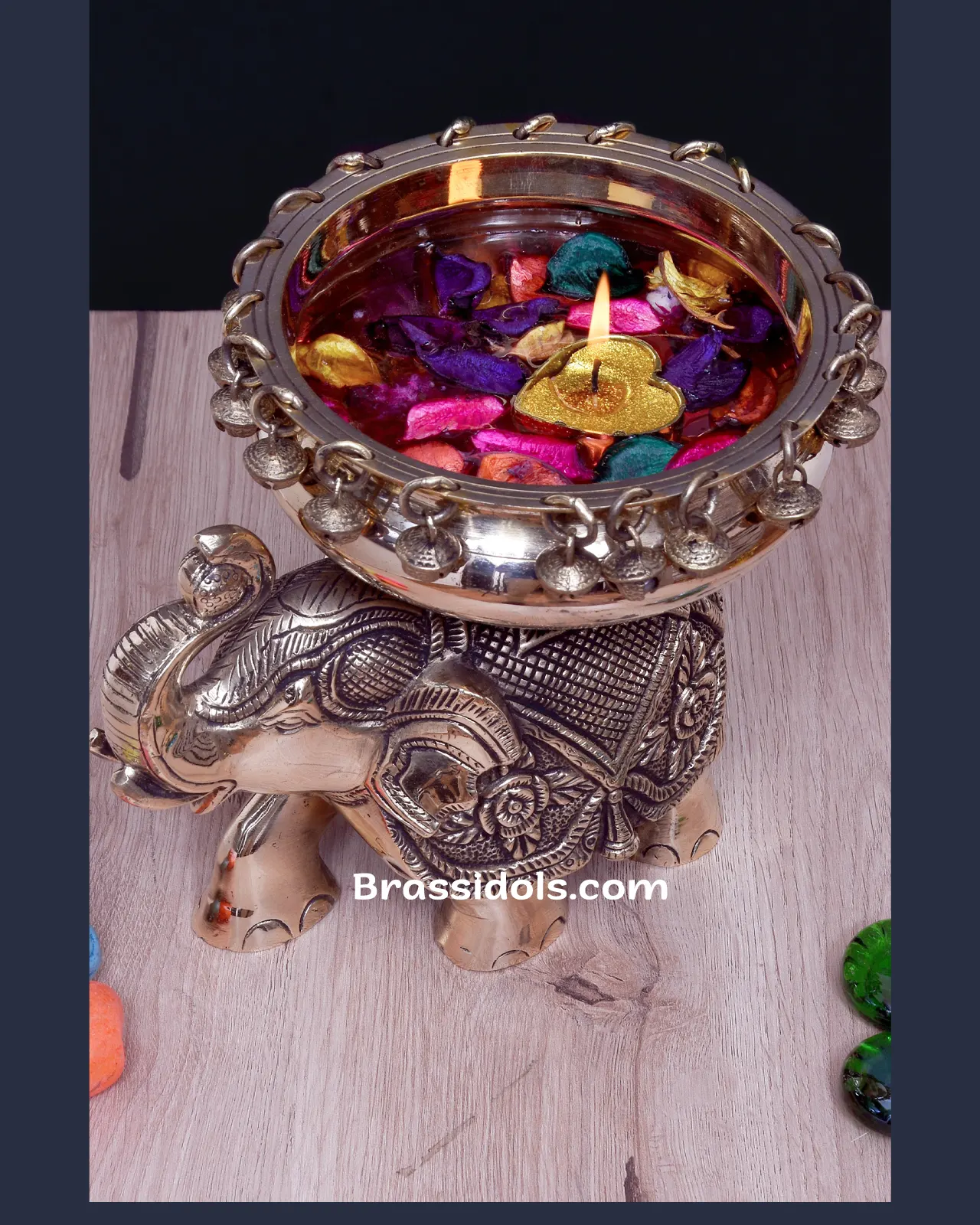 Brass Elephant Urli - image 2