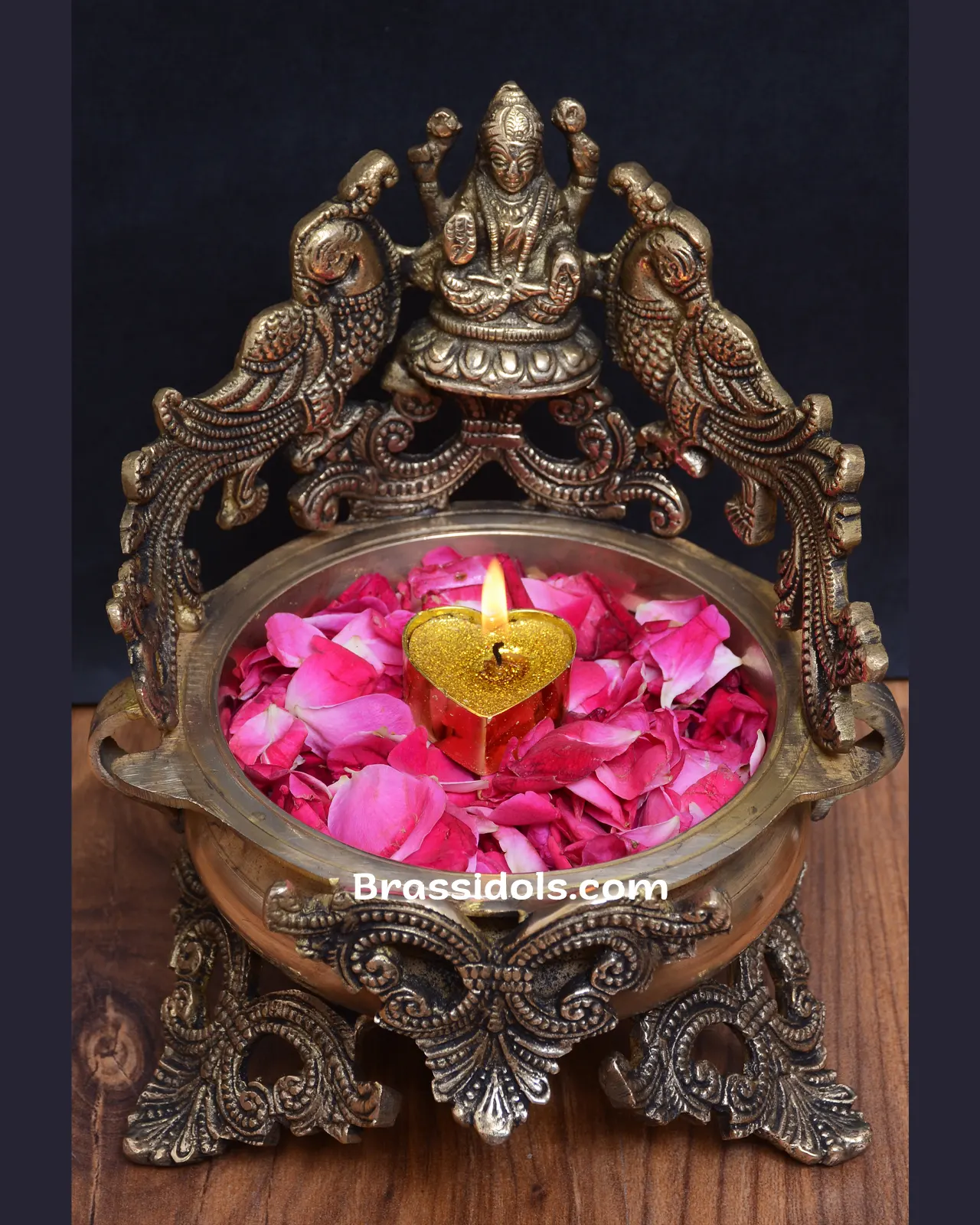 Brass Laxmi Double More Urli - image 1