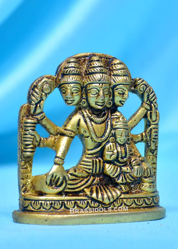 Brass Dattatreya Idol 2.5 inch - image 2