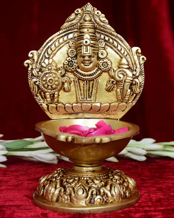 Shank Chakra Balaji Deepak with round base - image 1