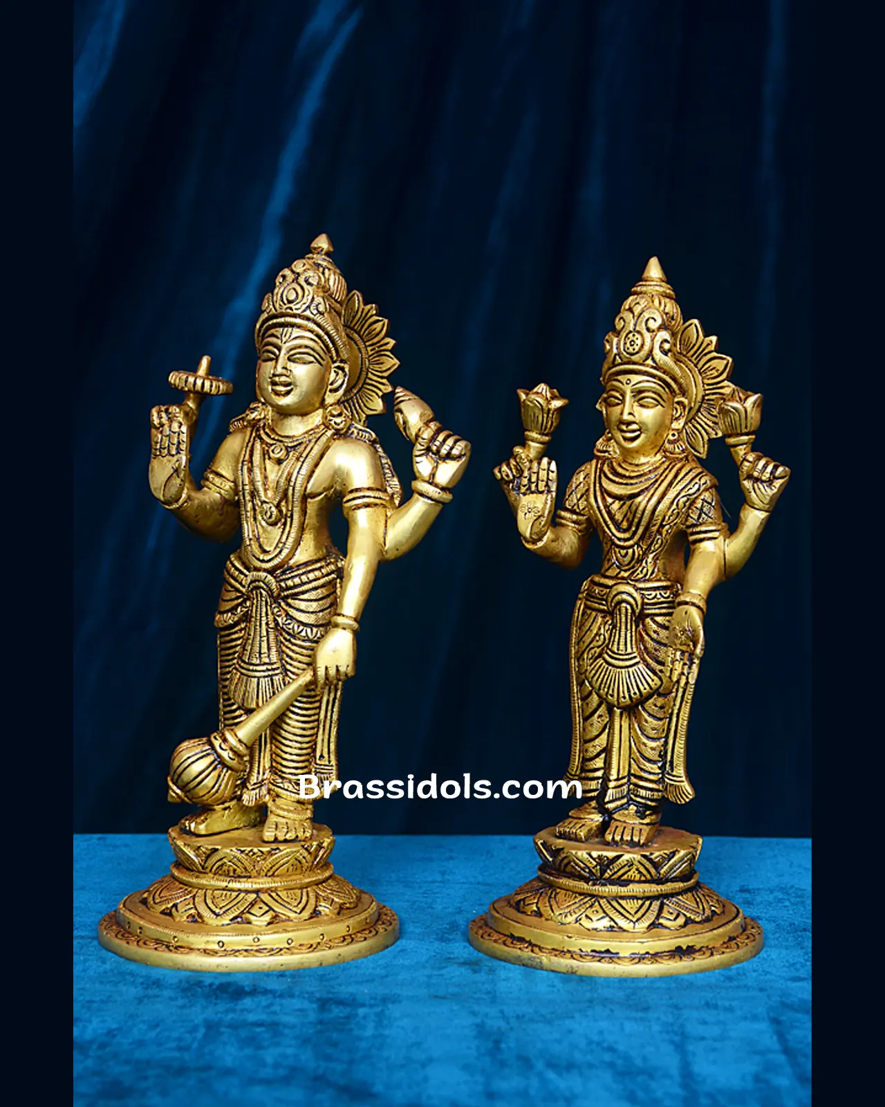 Brass Standing Laxmi Vishnu - image 2
