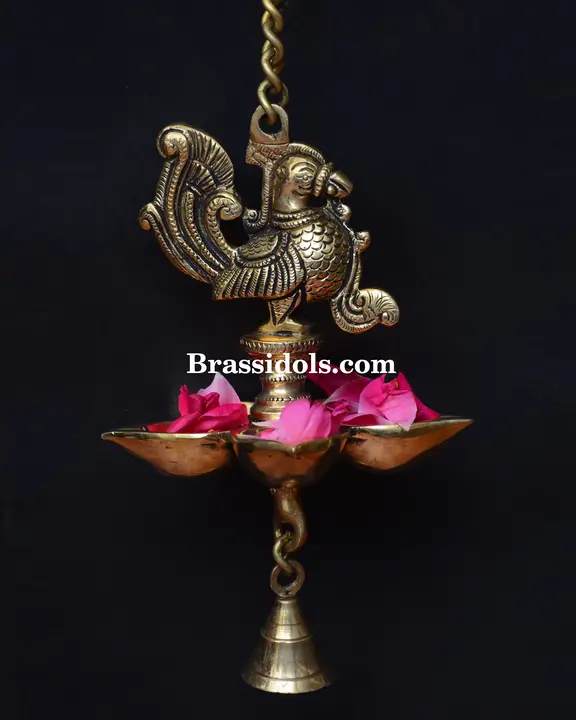 Wall Hanging Diya with Peacock Bell - image 2