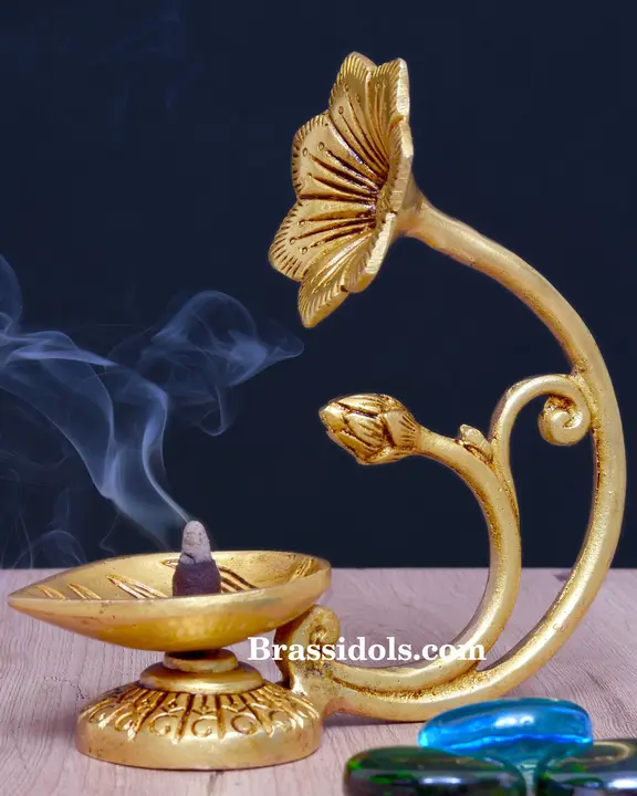 Diya with flower - image 1