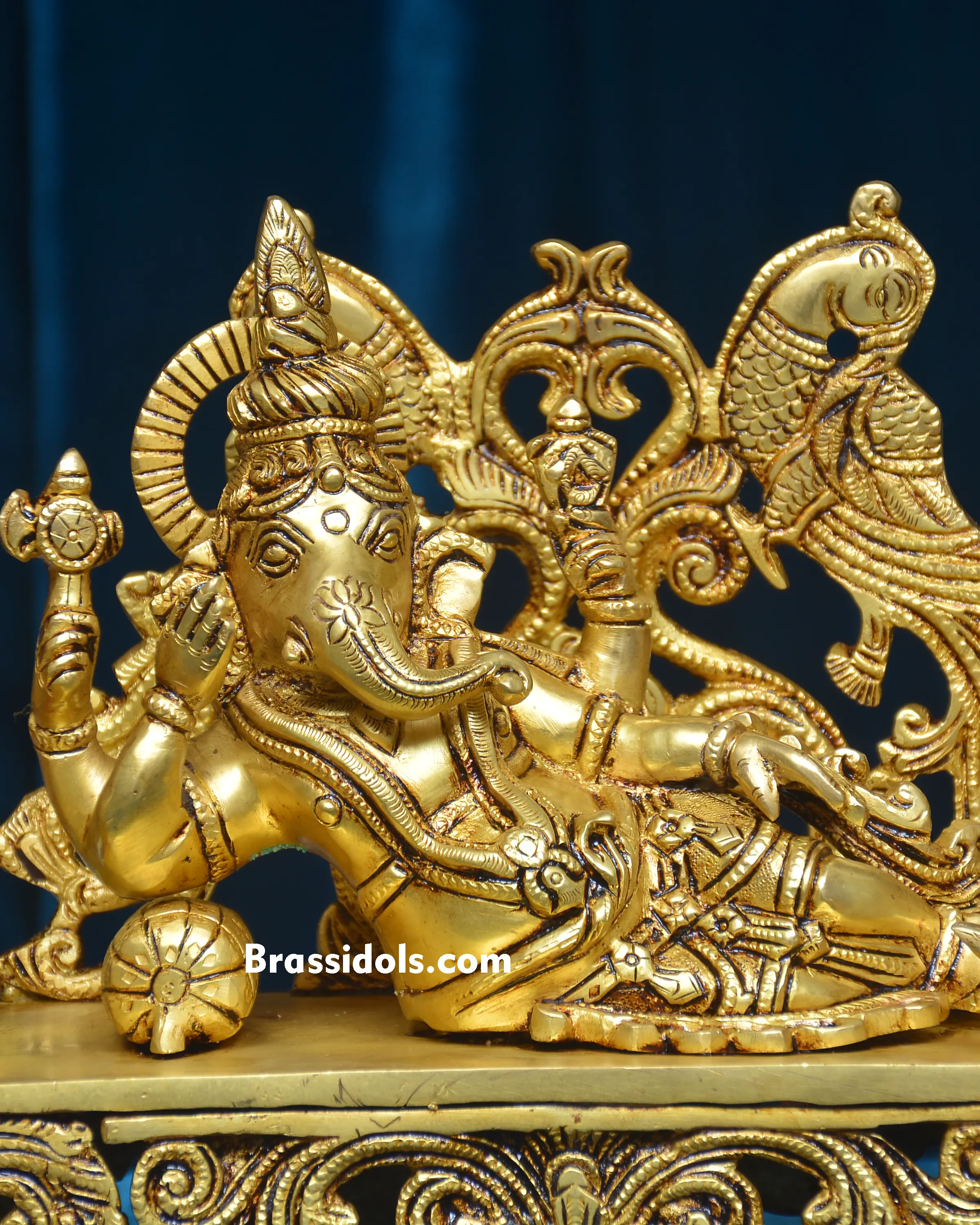 BRASS SINGHASHAN GANESH - image 2