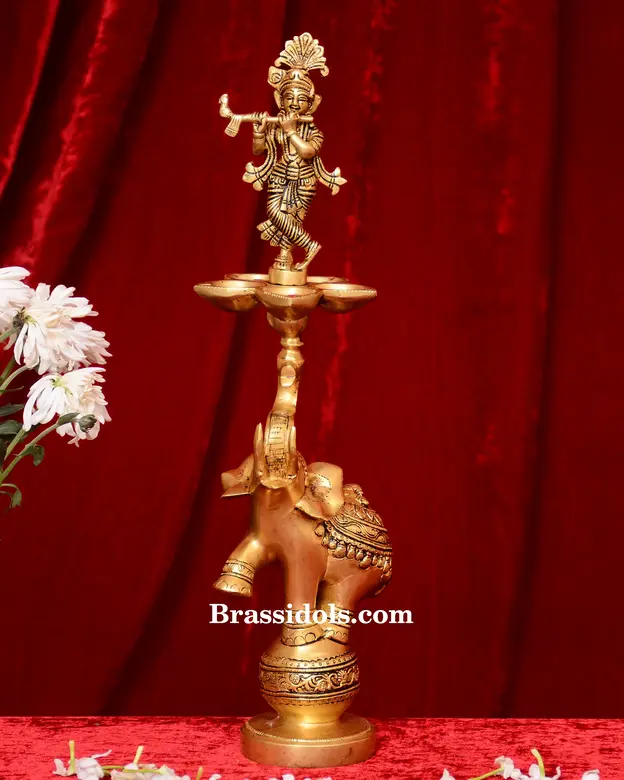 Krishna Elephant Lamp - image 1