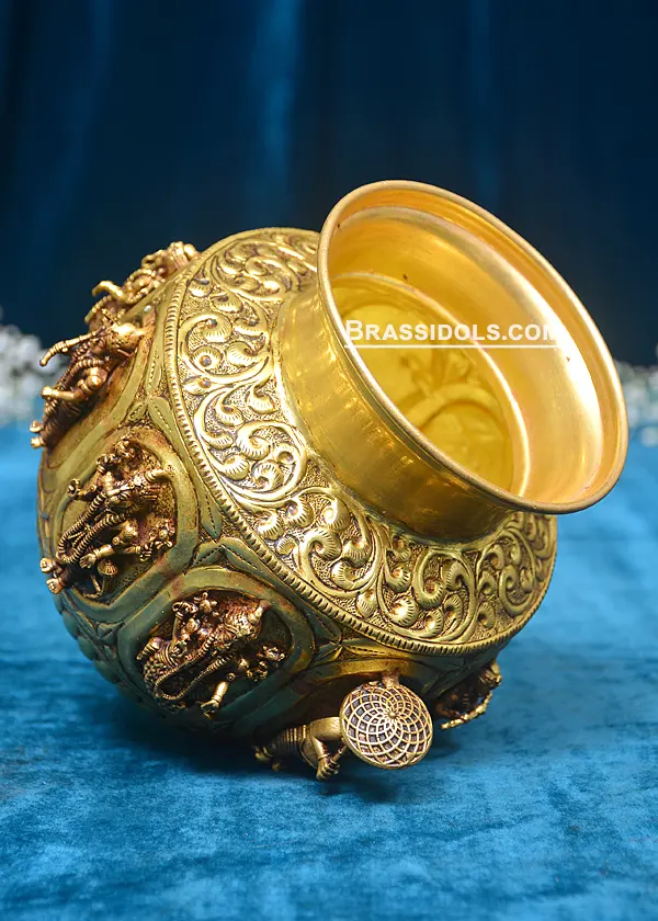 Brass Dasaavtaar Kalash 5 inch - image 2