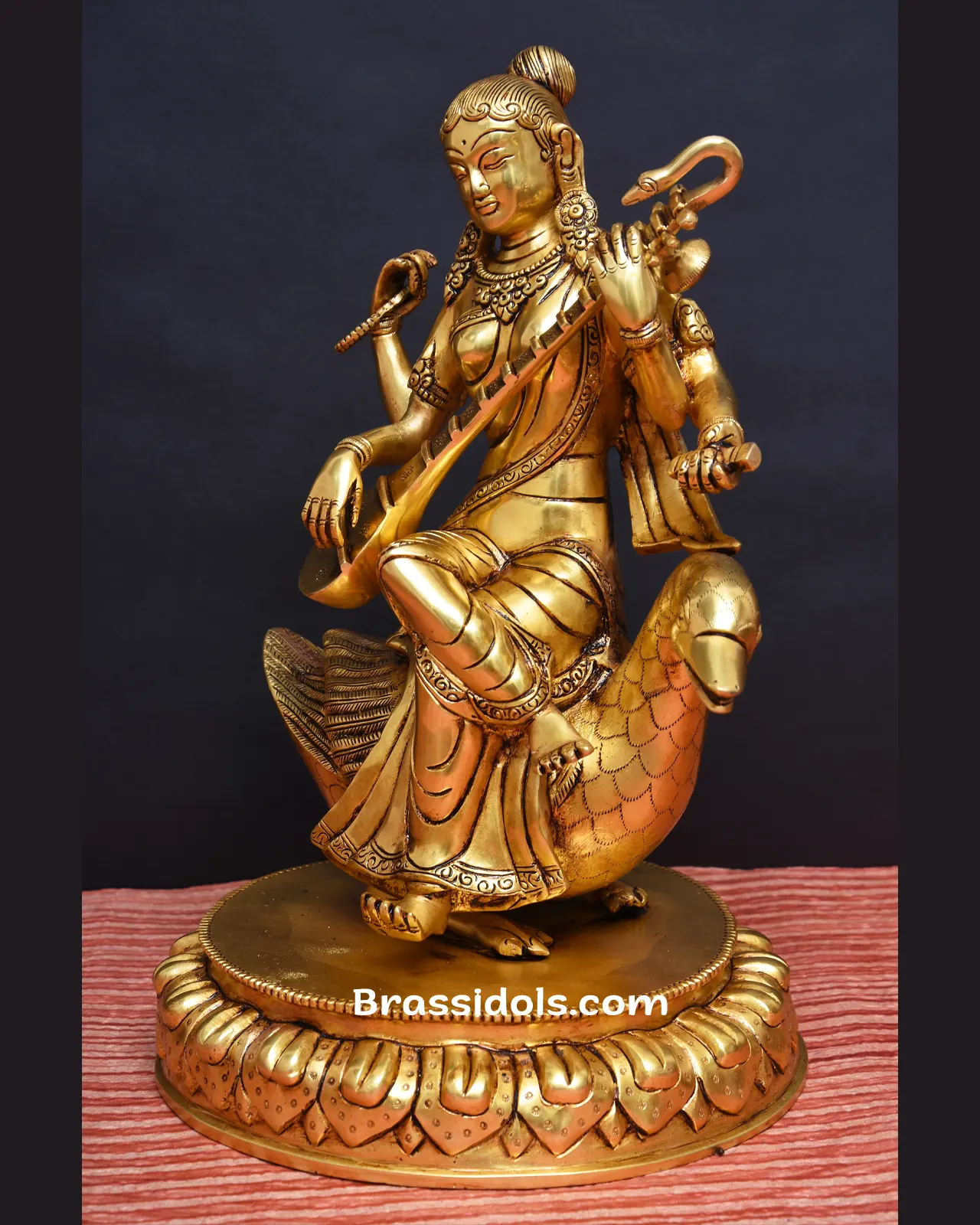 Brass Duck Saraswati - image 2