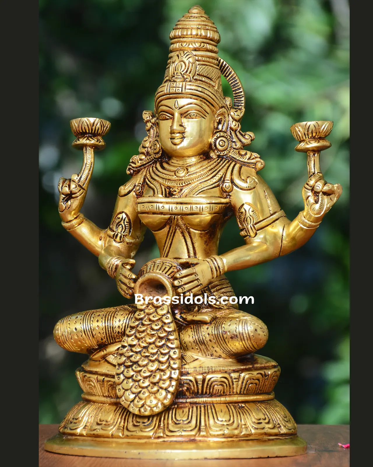 Brass Matka Laxmi Round Base (11 Inch) - image 2