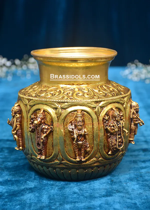 Brass Dasaavtaar Kalash 5 inch - image 1