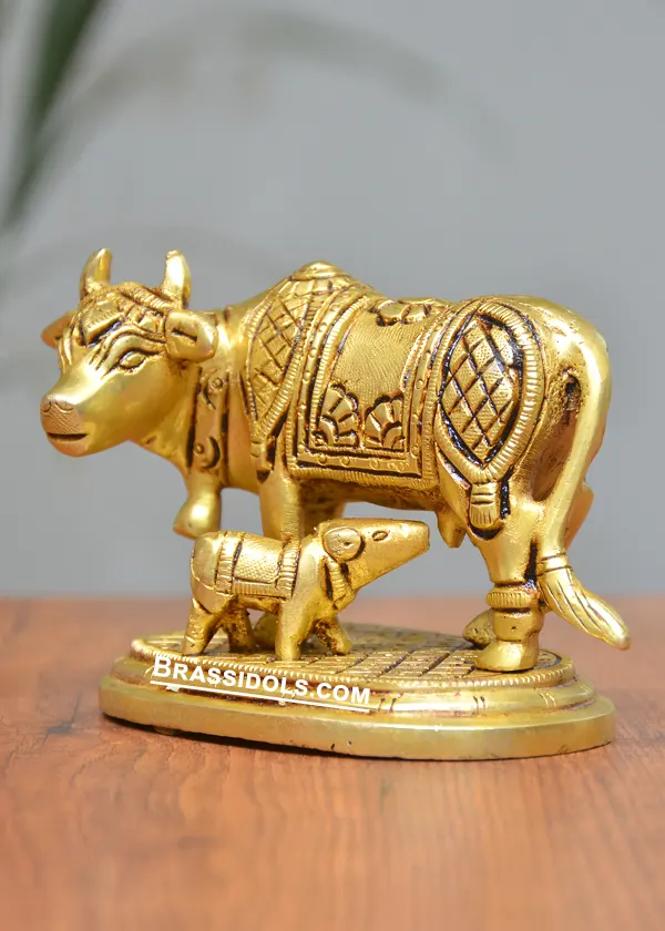 Brass Cow Calf 3 Inches - image 2