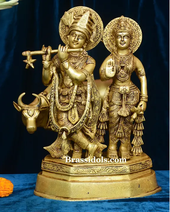 Standing Cow Radha Krishna - image 1