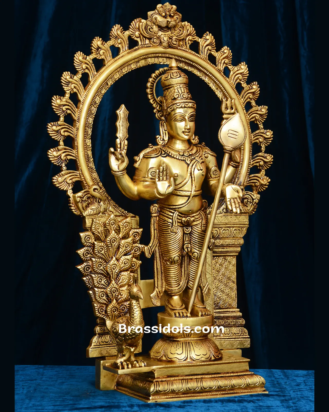 Ethereal Thiruvachi Standing Murugan with Vel Brass Idol – 22 Inches - image 2