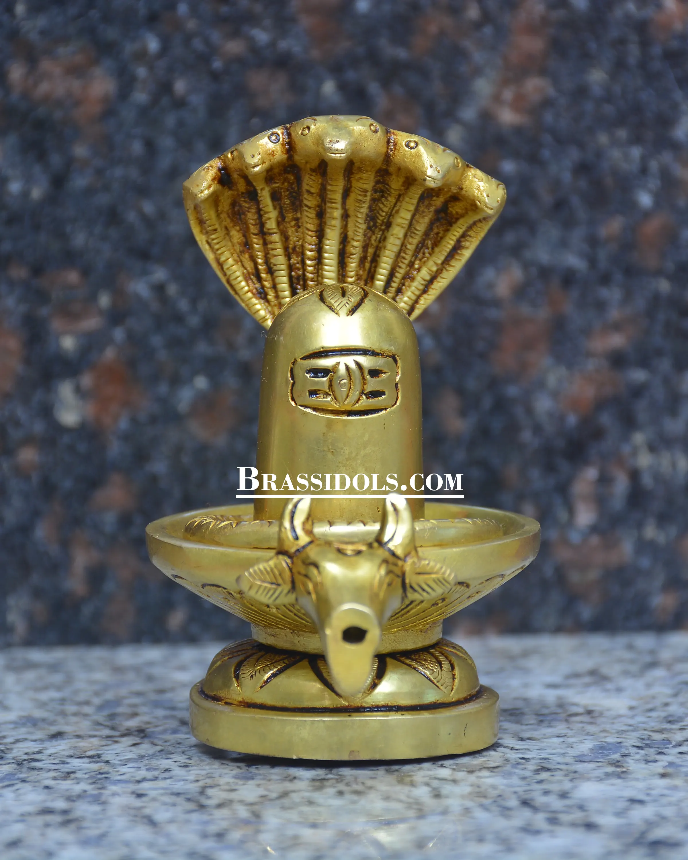 Brass Naag Nandi Shivling 4 inch - image 2