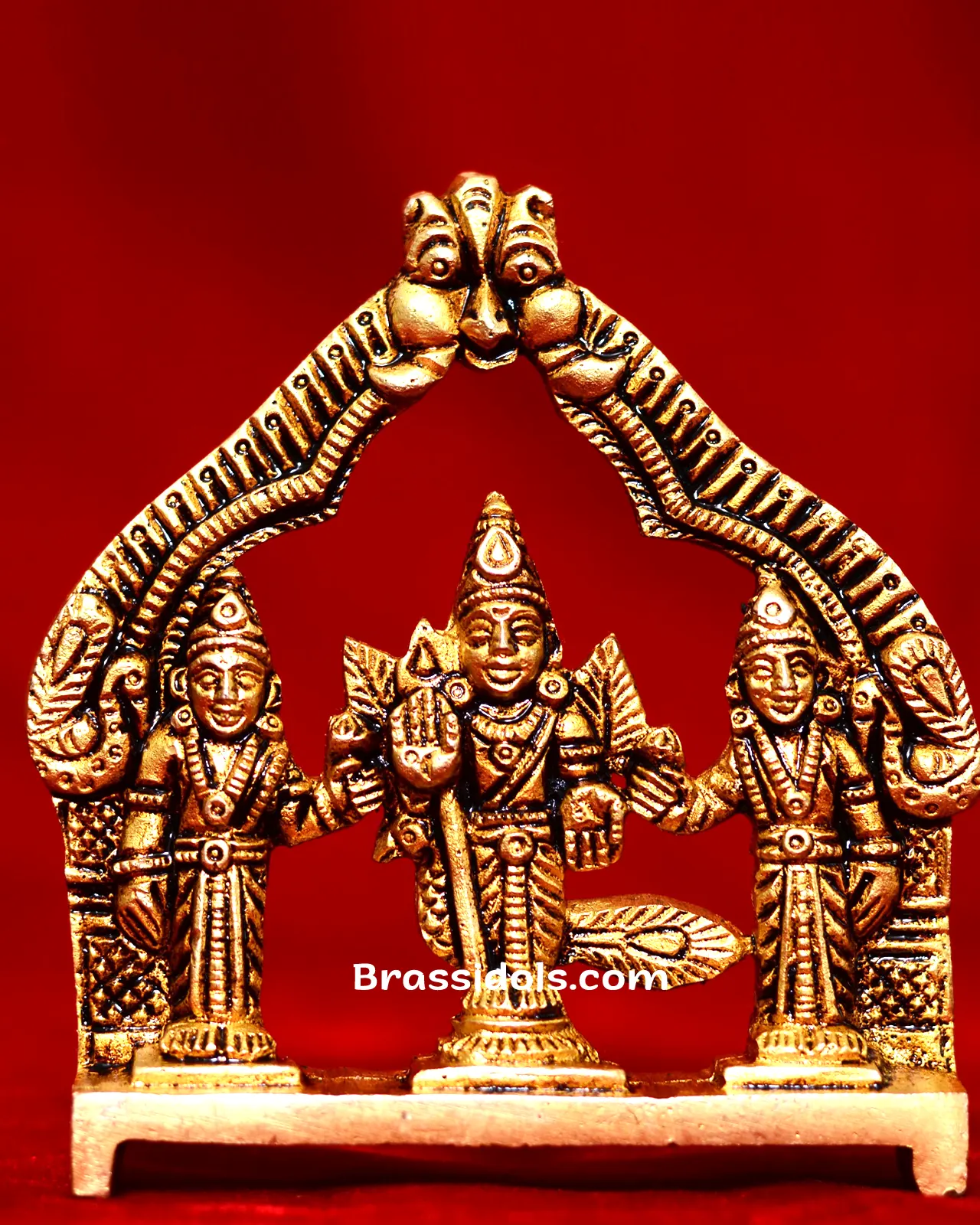 Divine Sri Valli Deivanai Thiruthani Murugan Brass Idol - image 1