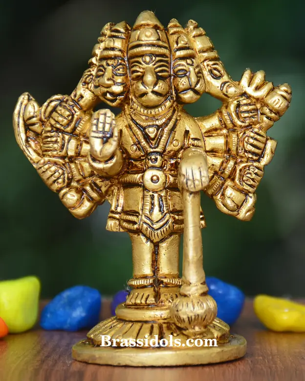 Standing Panchmuki Hanuman With Base - image 1