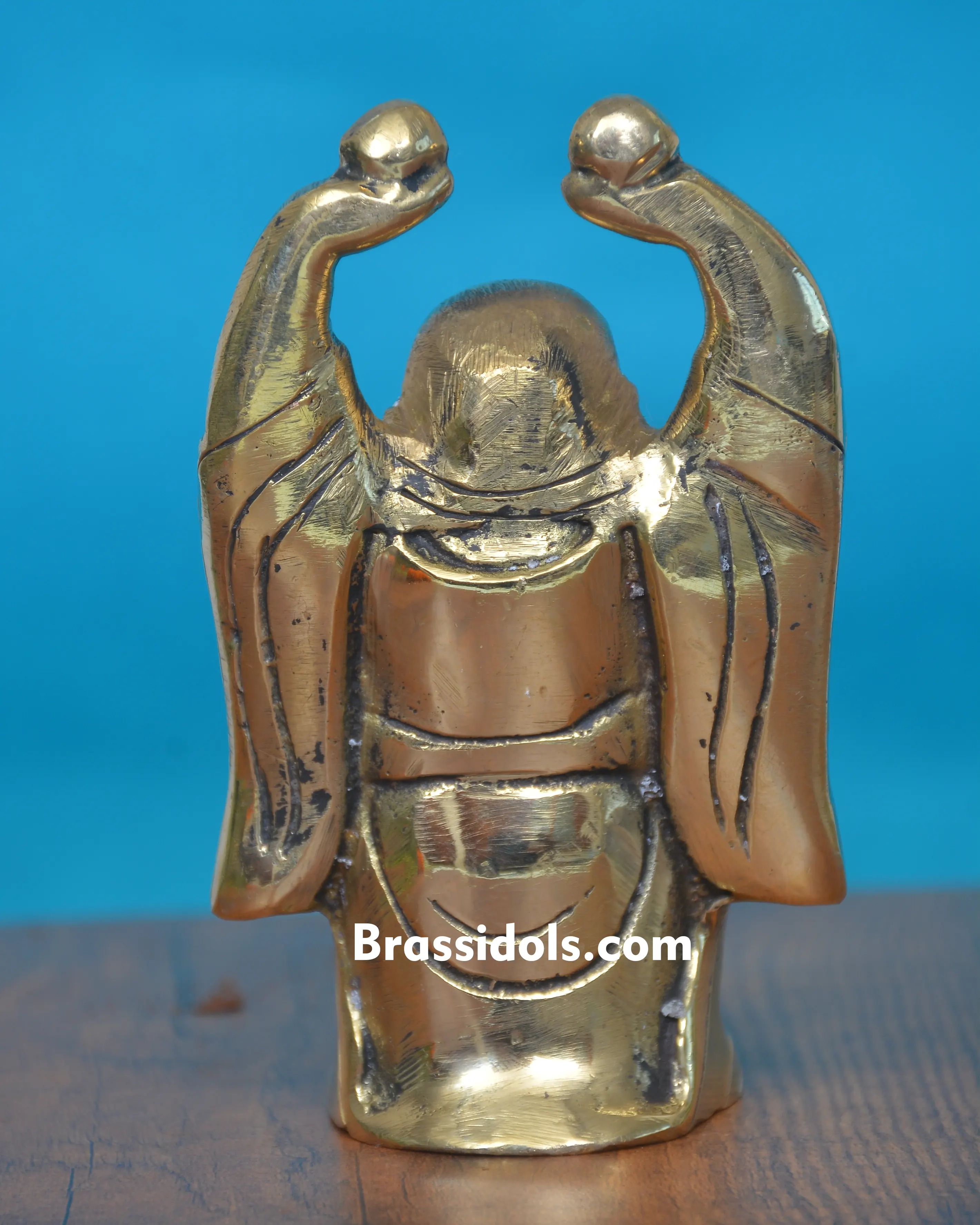 Happy Man Brass Figurine with Raised Hands - 500 gm - image 2