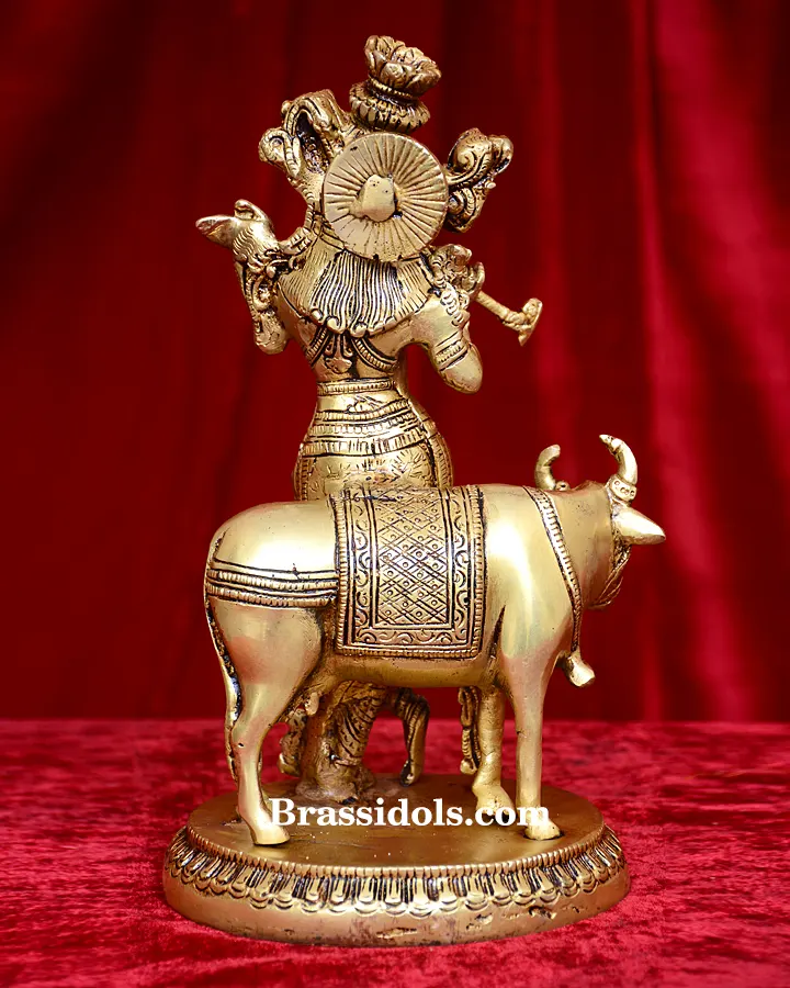 Round Base Cow Krishna - image 2