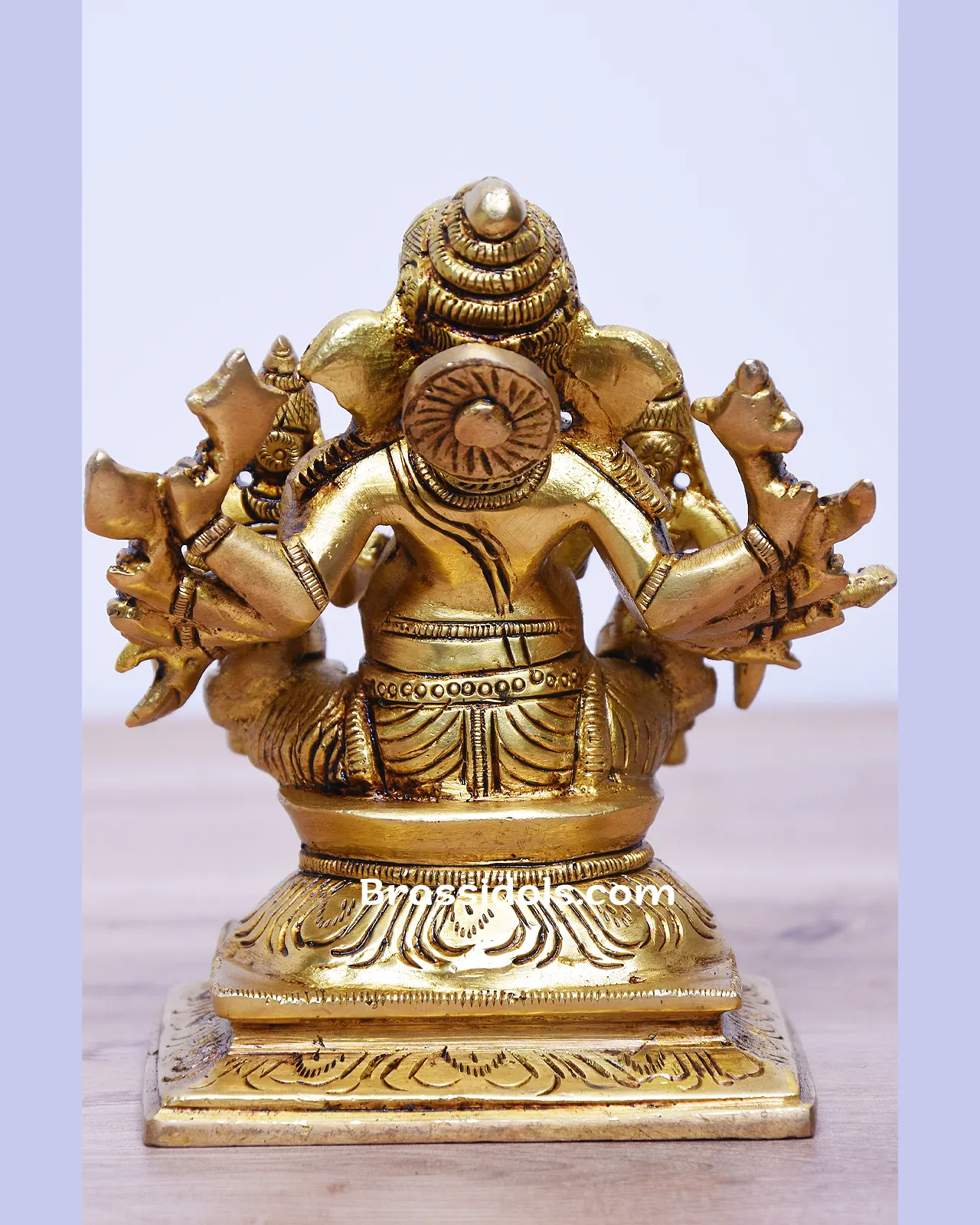 Brass Sidhi Budhi Ganesha idol - 4.5 inches - image 2