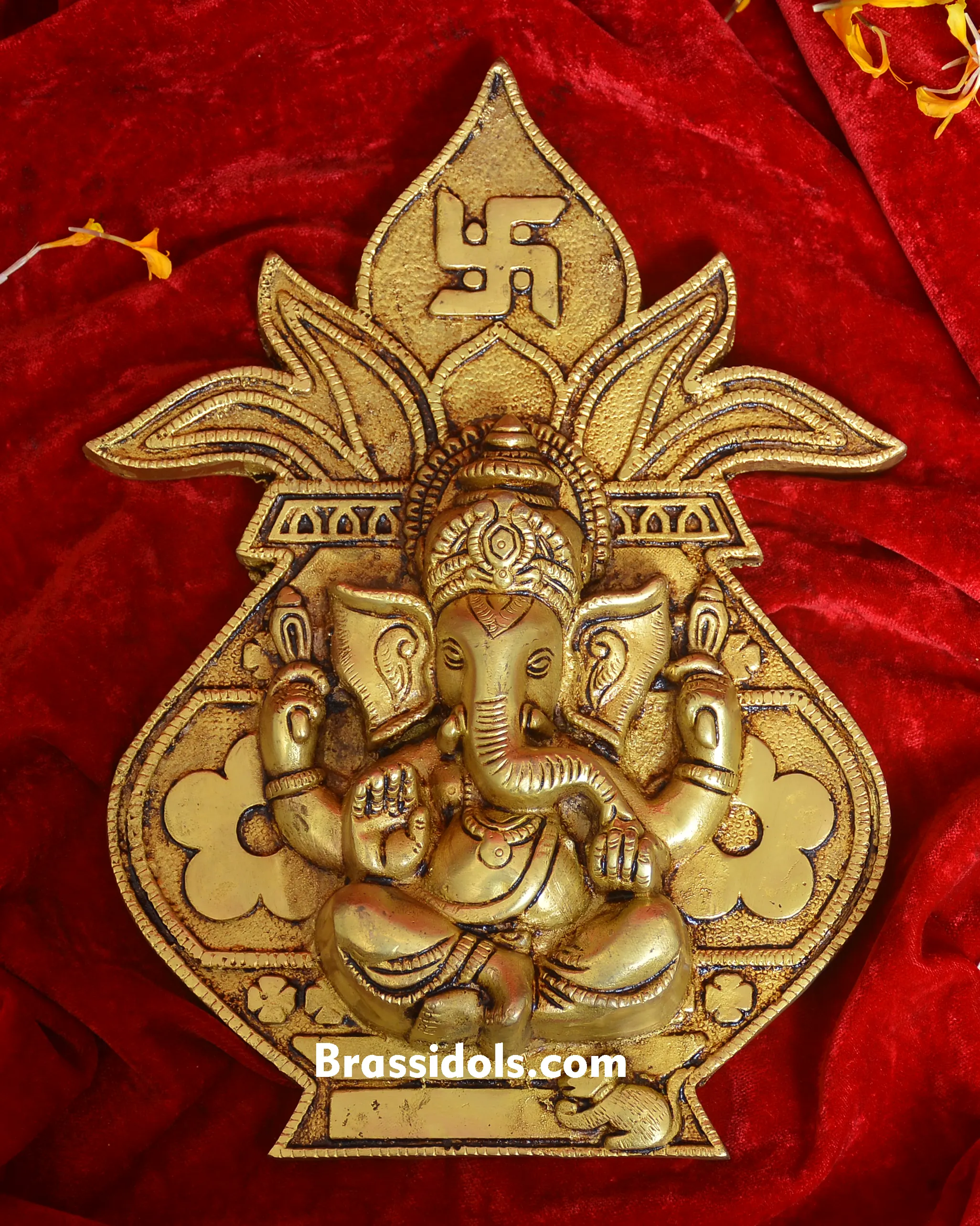 BRASS HANGING GANESH KALASH - image 1