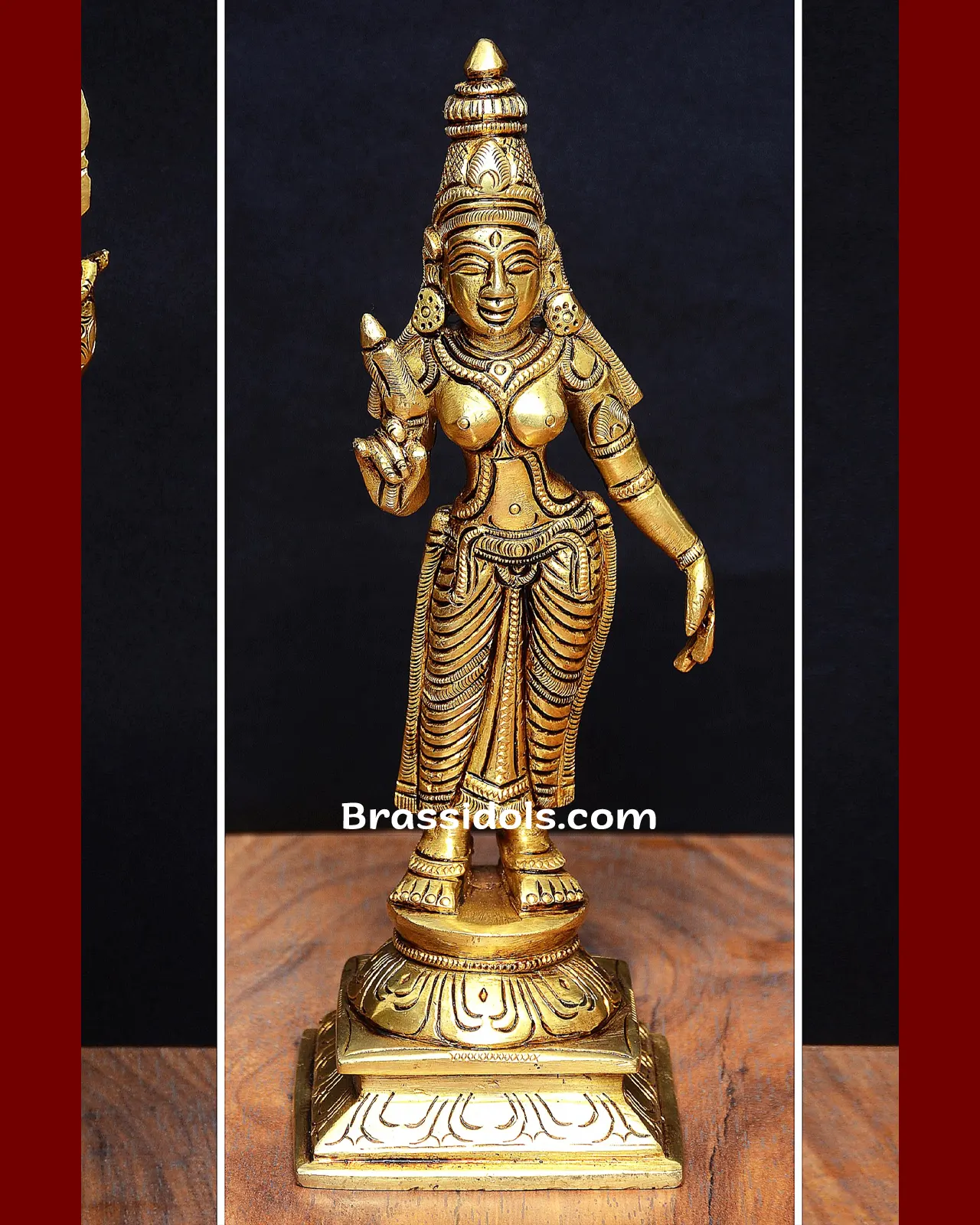 Blessed BalaMurugan With Mayil and Vajrayudham Brass Idols - 10.5 Inches - image 2