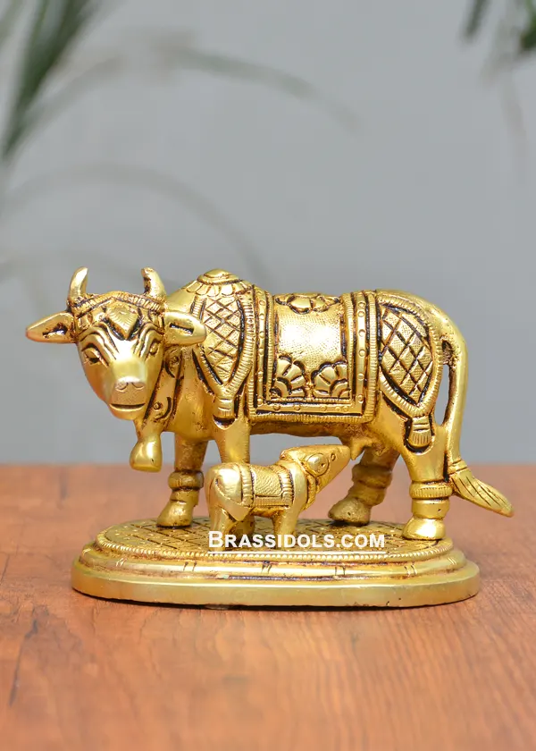 Brass Cow Calf 3 Inches - image 1