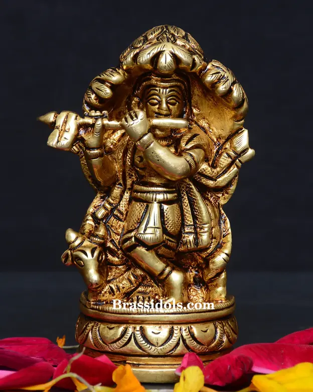 Round Base Cow Krishna - image 1