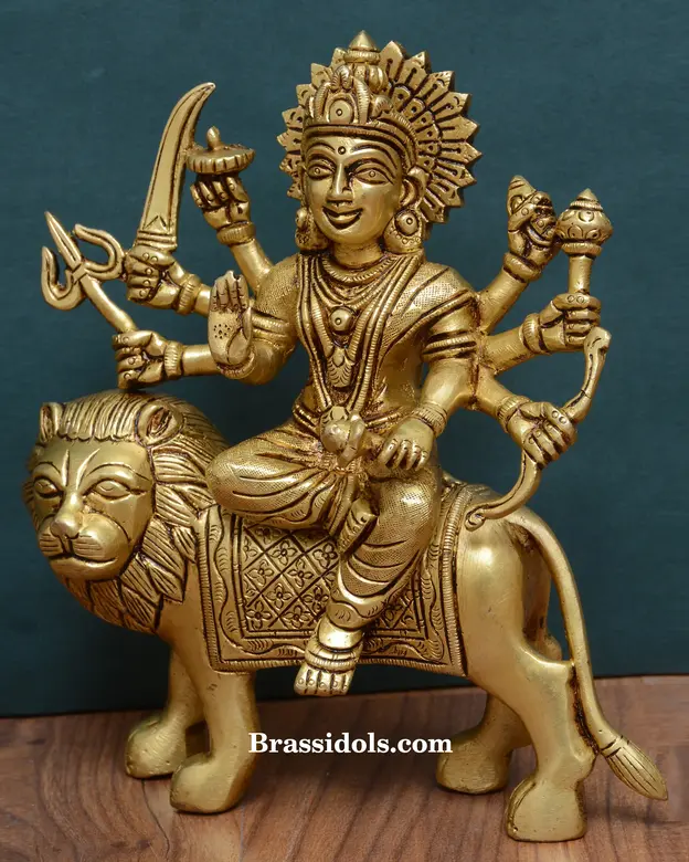 Brass Durga (7 Inch) - image 2