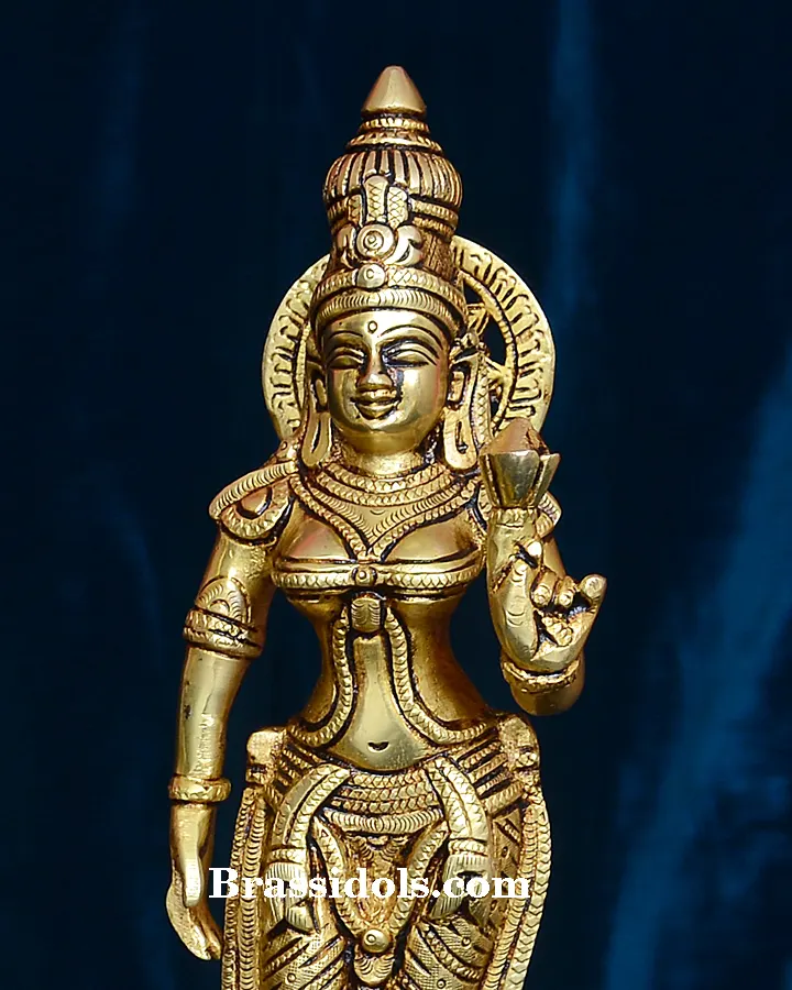 Divine Murugan with Valli Deivanai Brass Idol Set - image 2