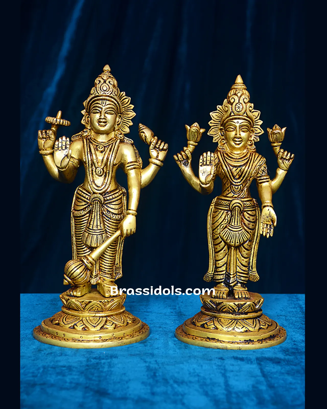 Brass Standing Laxmi Vishnu - image 1