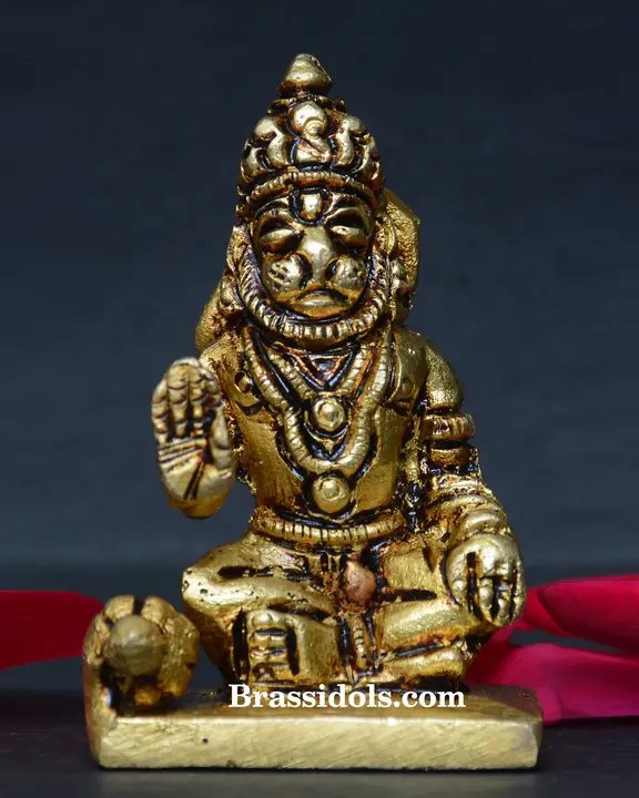 Base with Sitting Hanuman - image 1