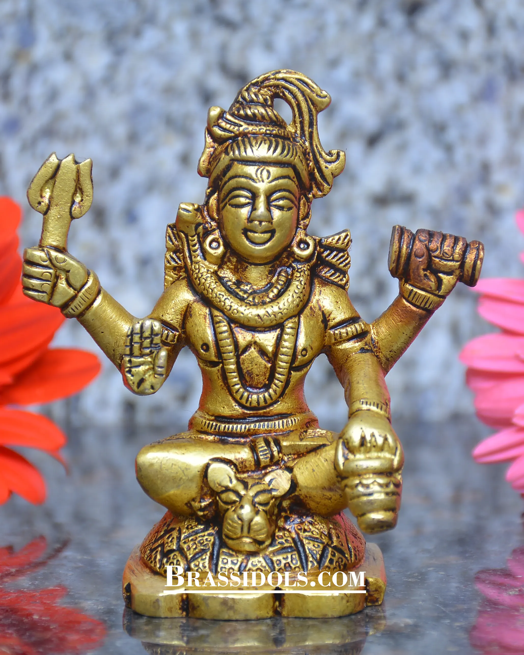 Brass Sitting Shiva 3.5 inch - image 1