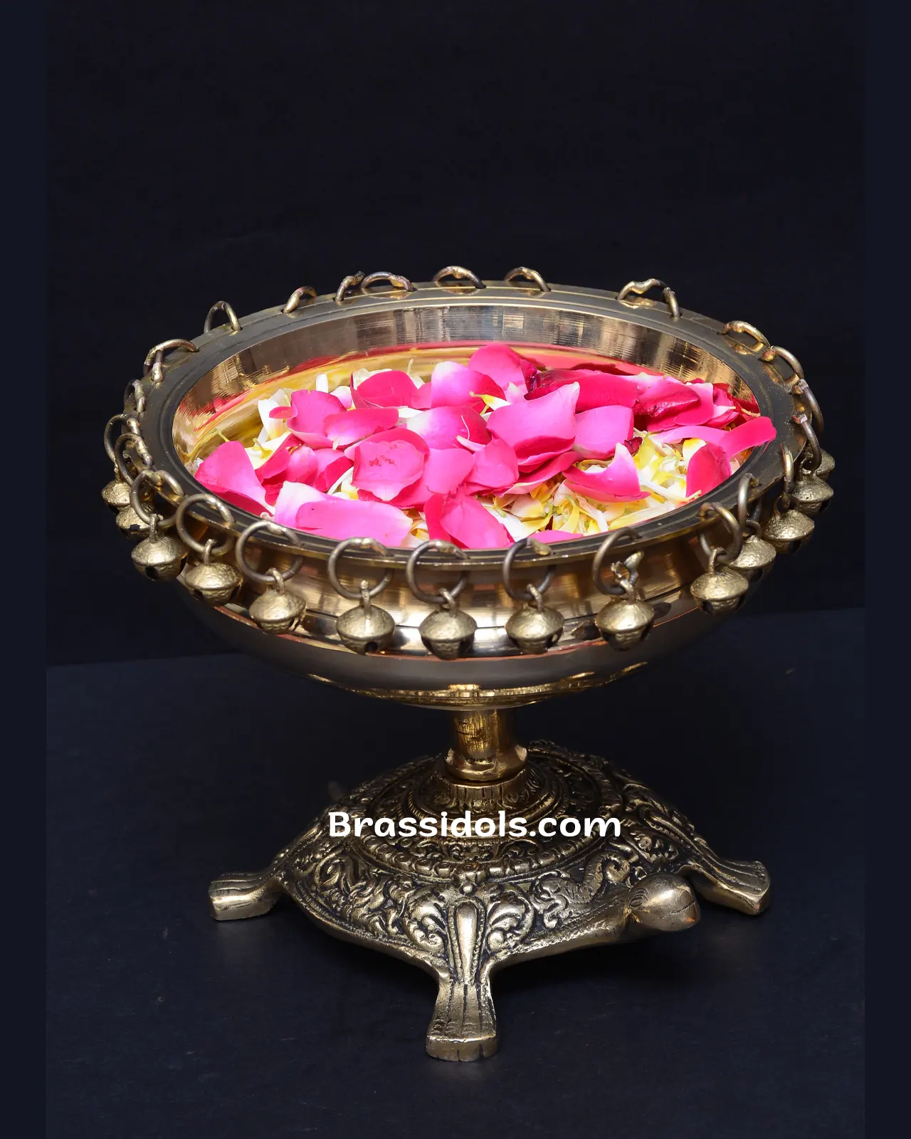 Brass Tortoies Stand Urli - image 2